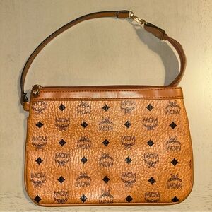 Pre Owned Authentic MCM Cognac Bag/Wristlet